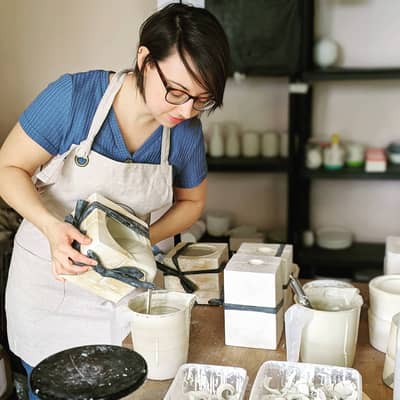 slip casting pottery with plaster moulds