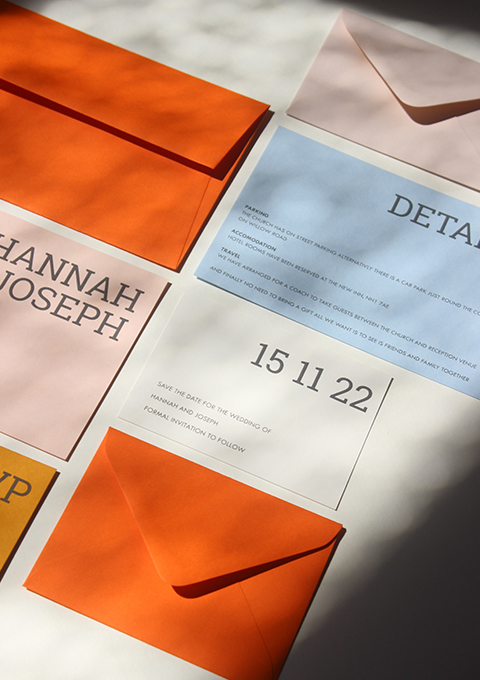 Personalised wedding stationery