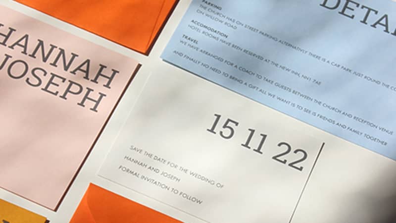 Personalised wedding stationery