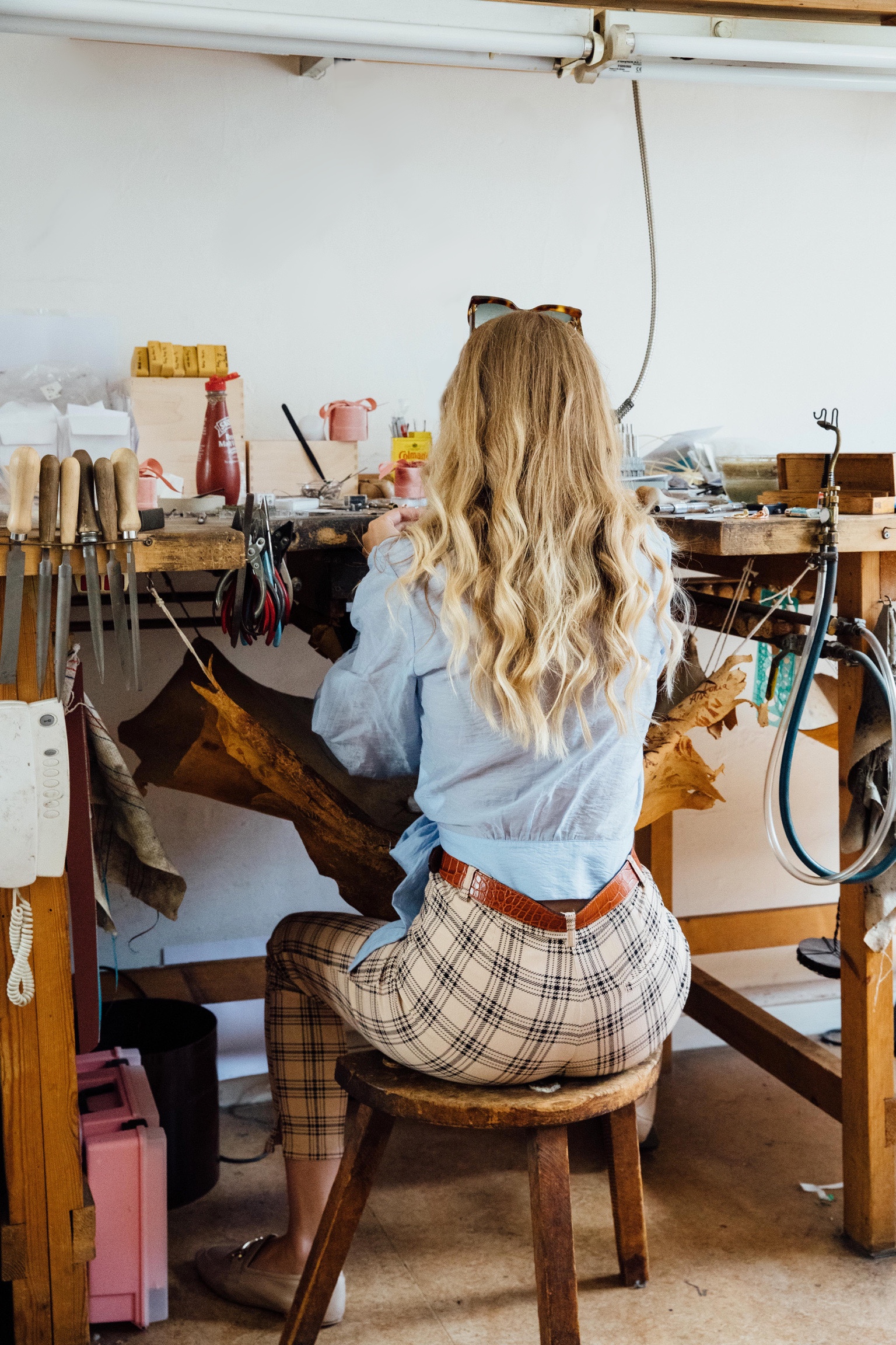 Antonia completing some orders.