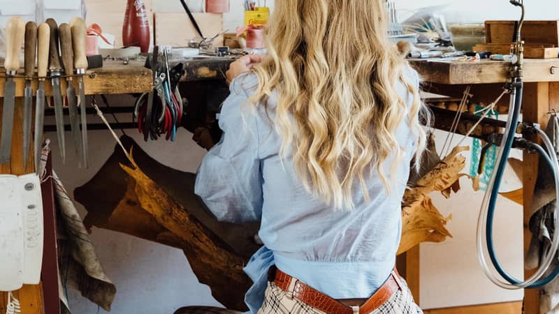 Antonia completing some orders.