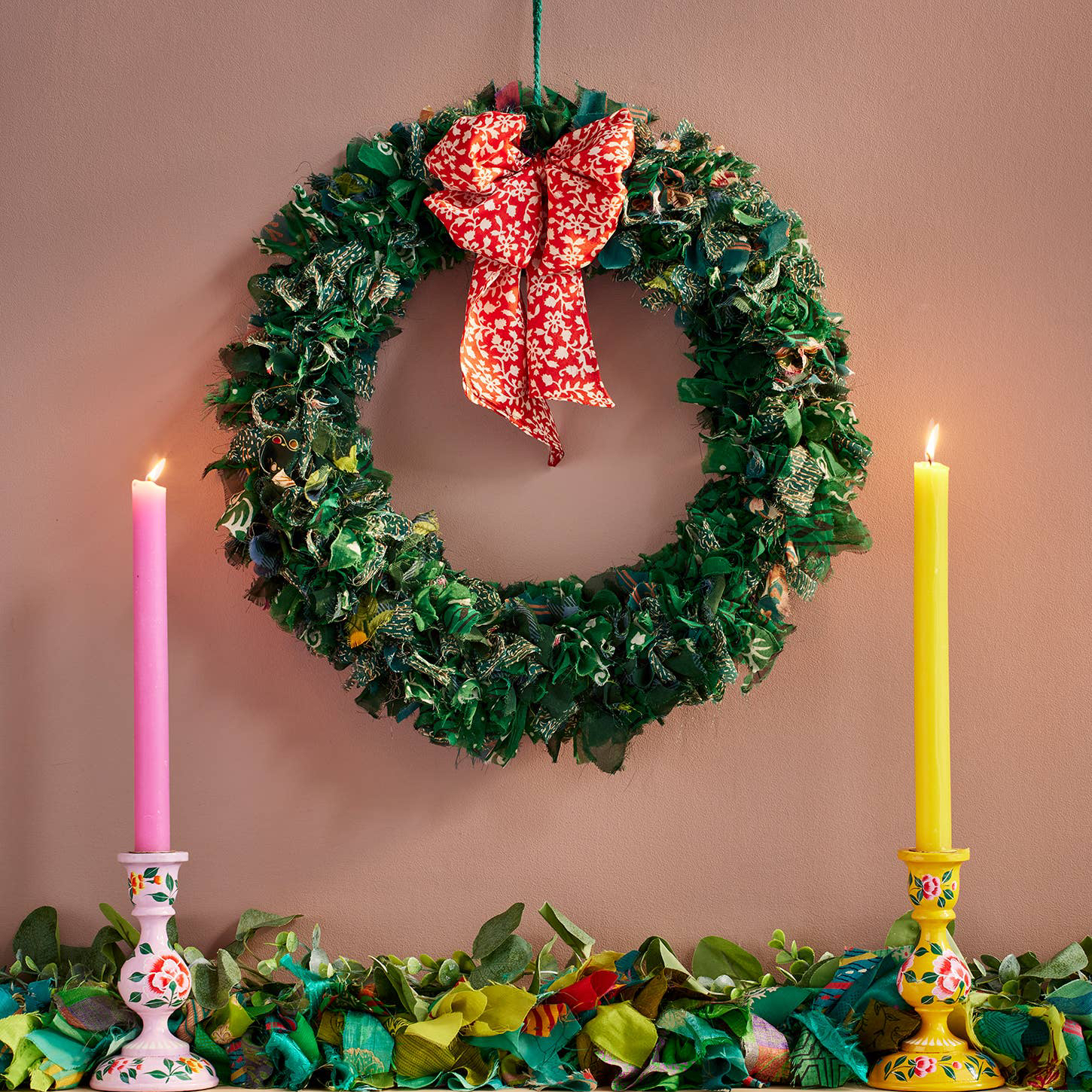 Recycled Sari Wreath