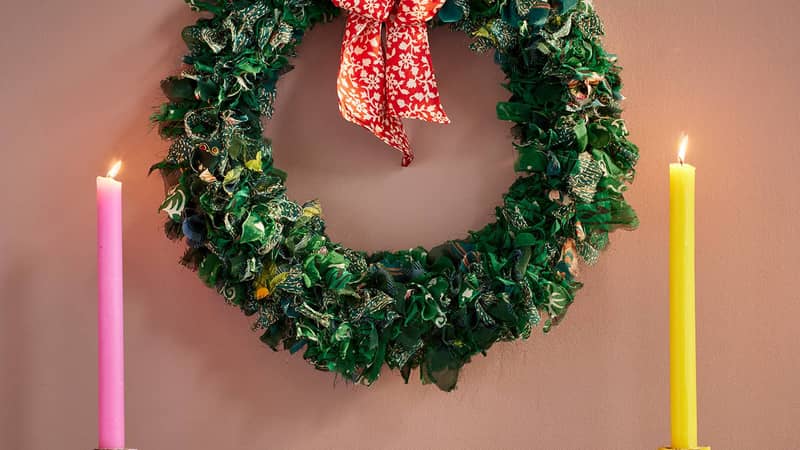 Recycled Sari Wreath