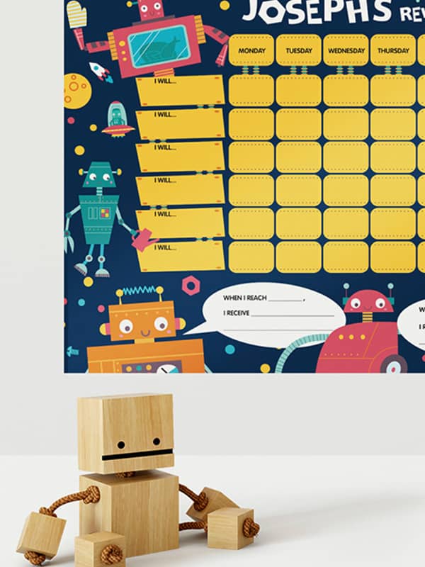 Robots Personalised Reward Chart on the Wall