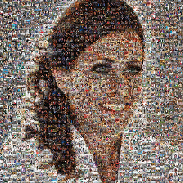 Personalised Portrait Made Up Of Small Photographs