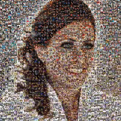 Personalised Portrait Made Up Of Small Photographs