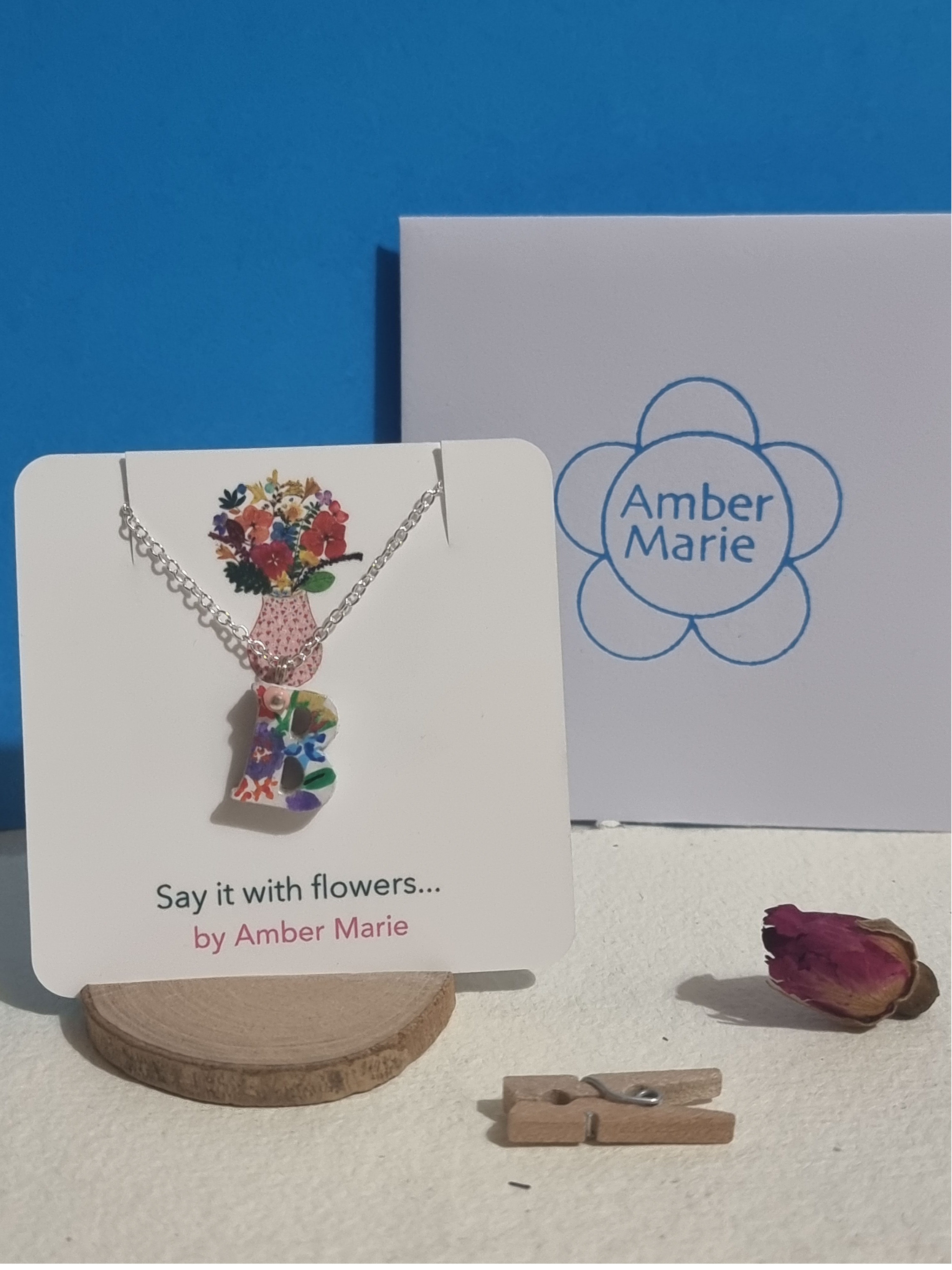 My Floral Letter Necklace Gift Choose Your Colour