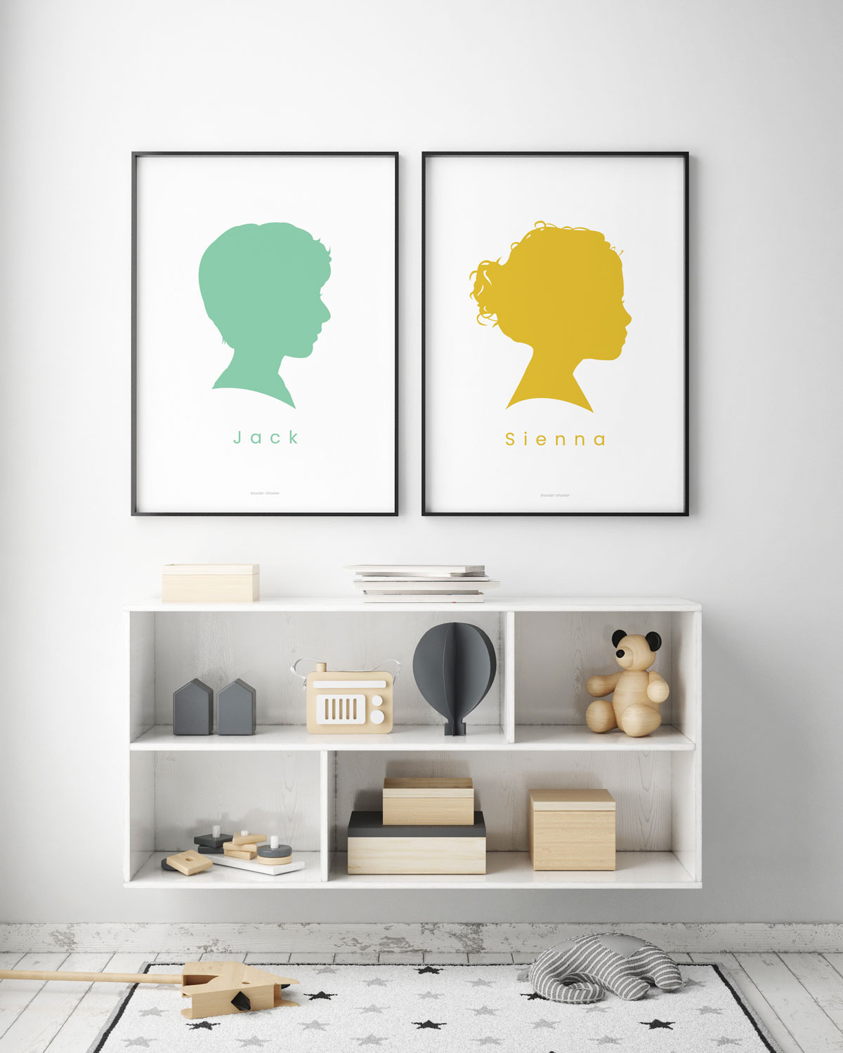 Children's Bespoke Personalised Silhouette Portrait Print