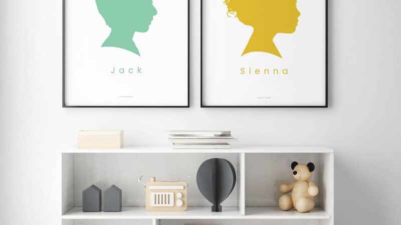 Children's Bespoke Personalised Silhouette Portrait Print