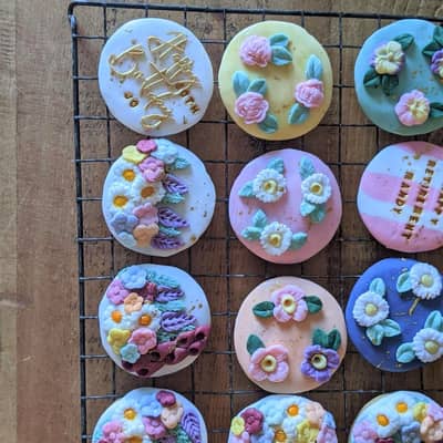 A selection of our wild flower biscuits