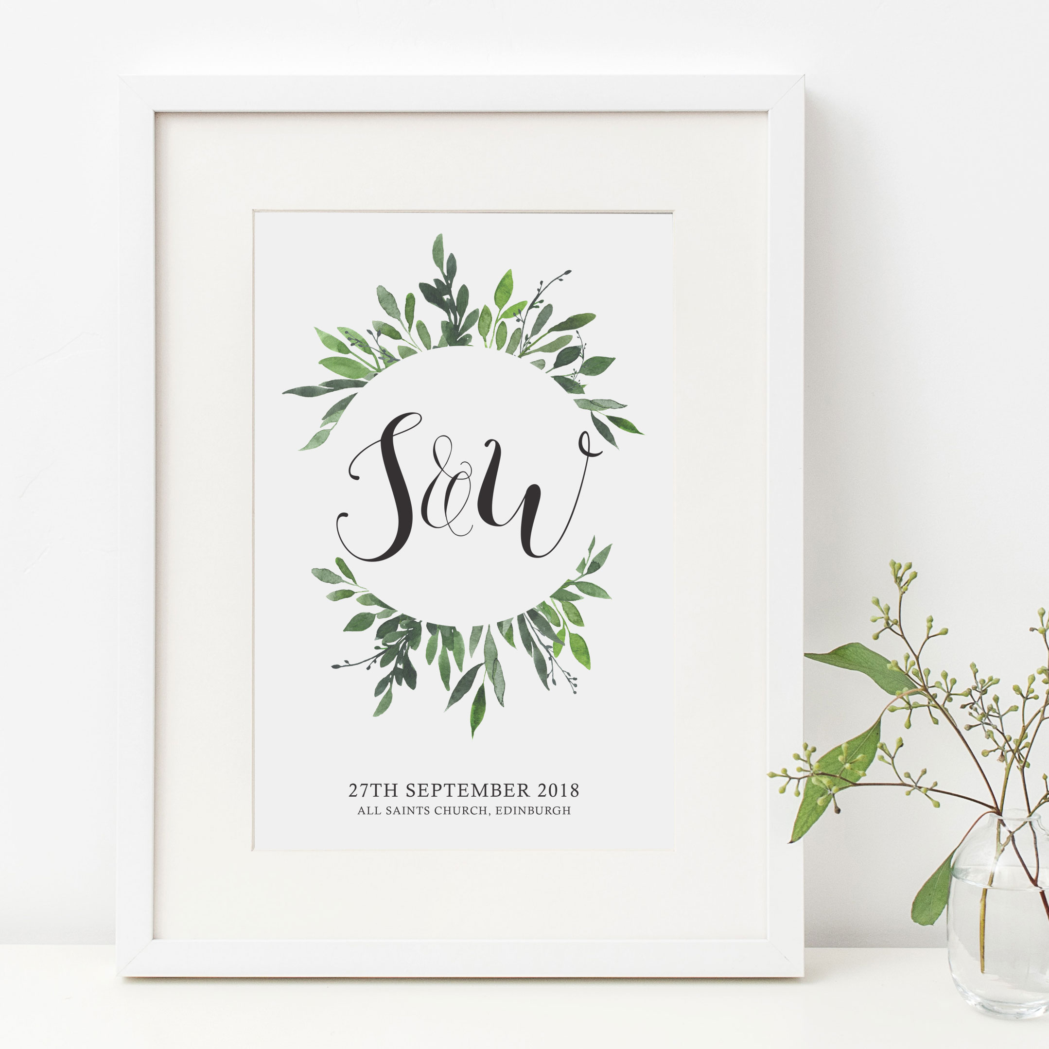 Wedding Day Wreath Print