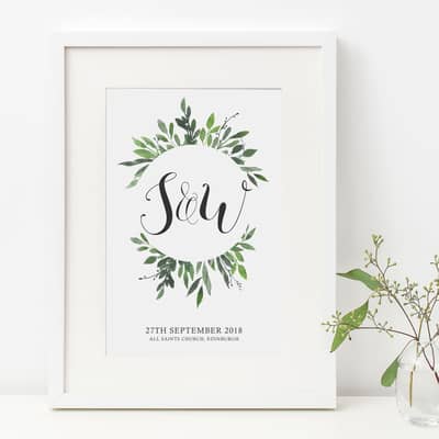 Wedding Day Wreath Print