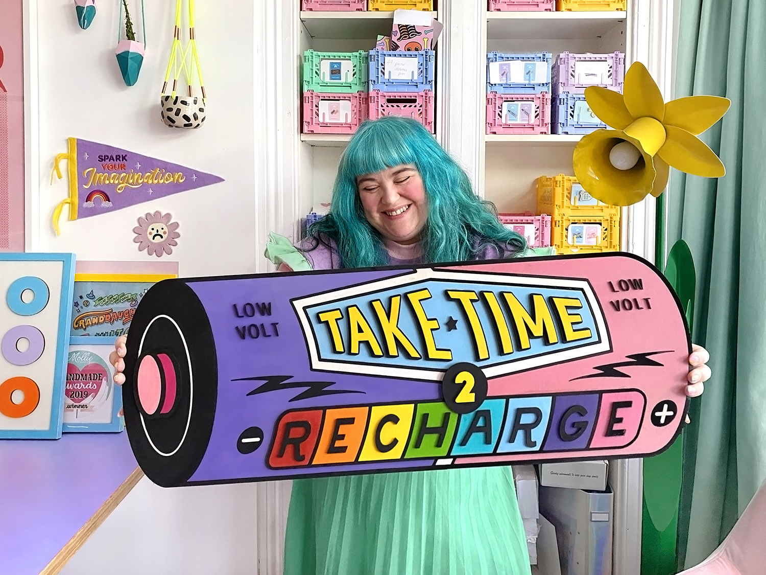 I dress colourfully, like my designs!