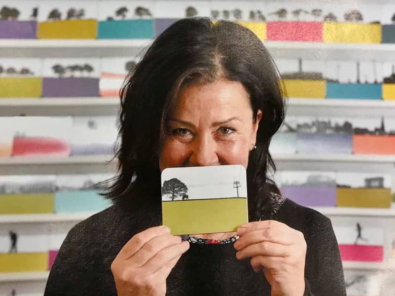 Jacky Al-Samarraie, the founder and designer of The Art Rooms, pictured with her landscape coasters.