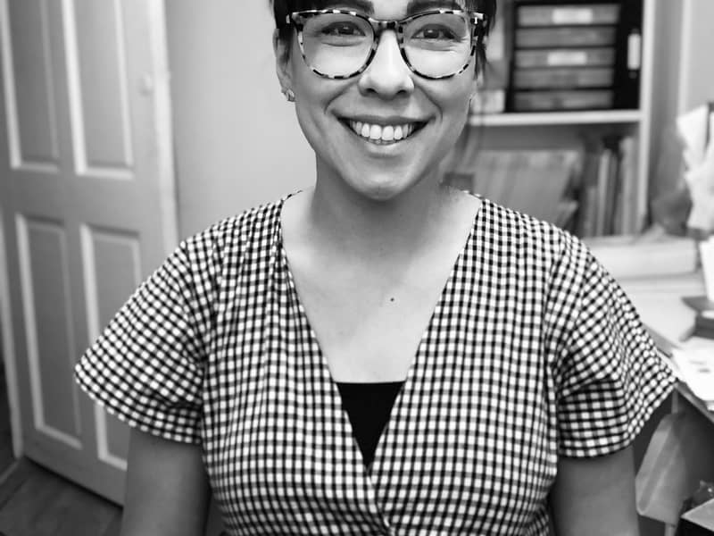 Leila at her work bench