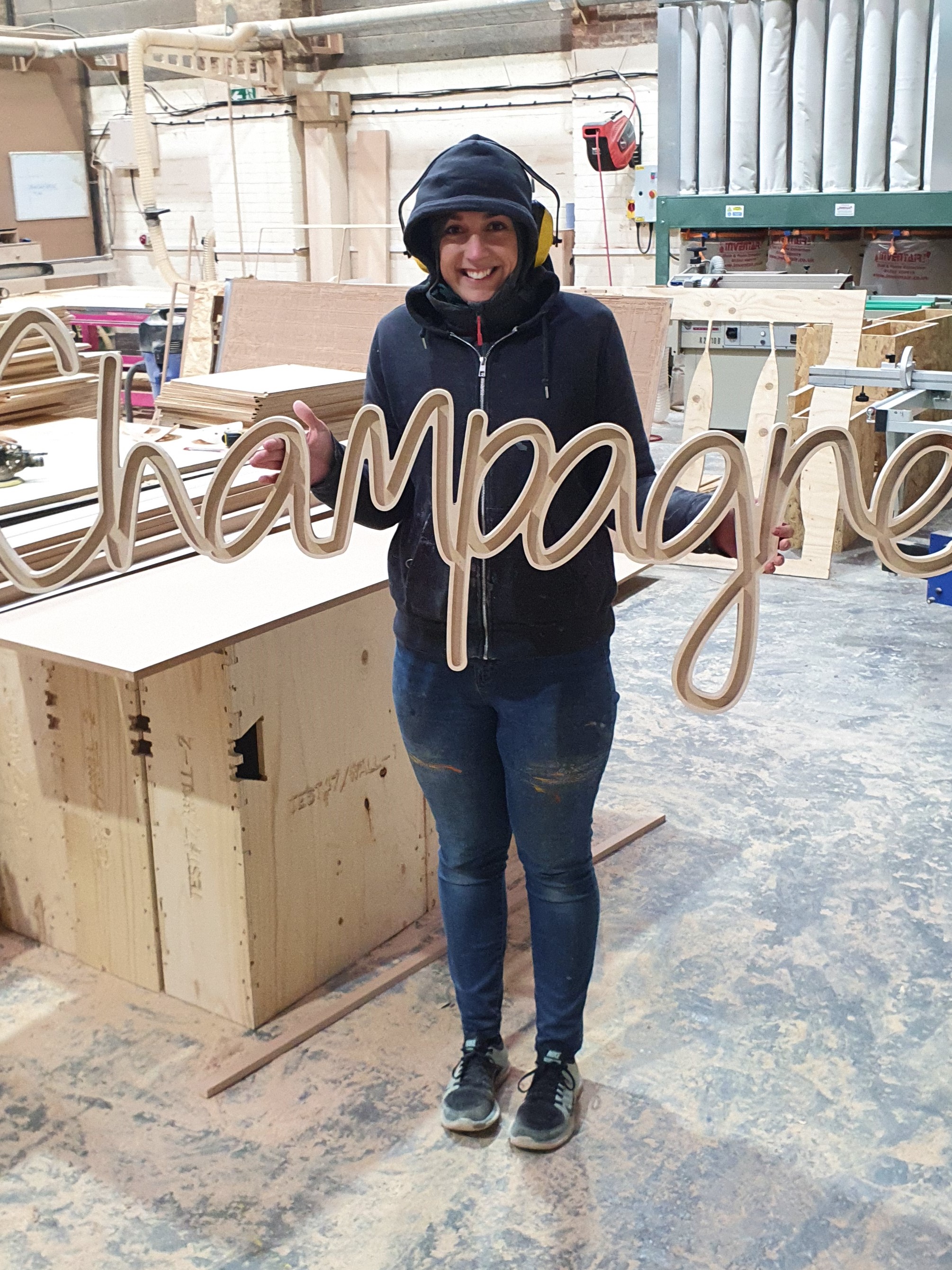 Emma in the workshop