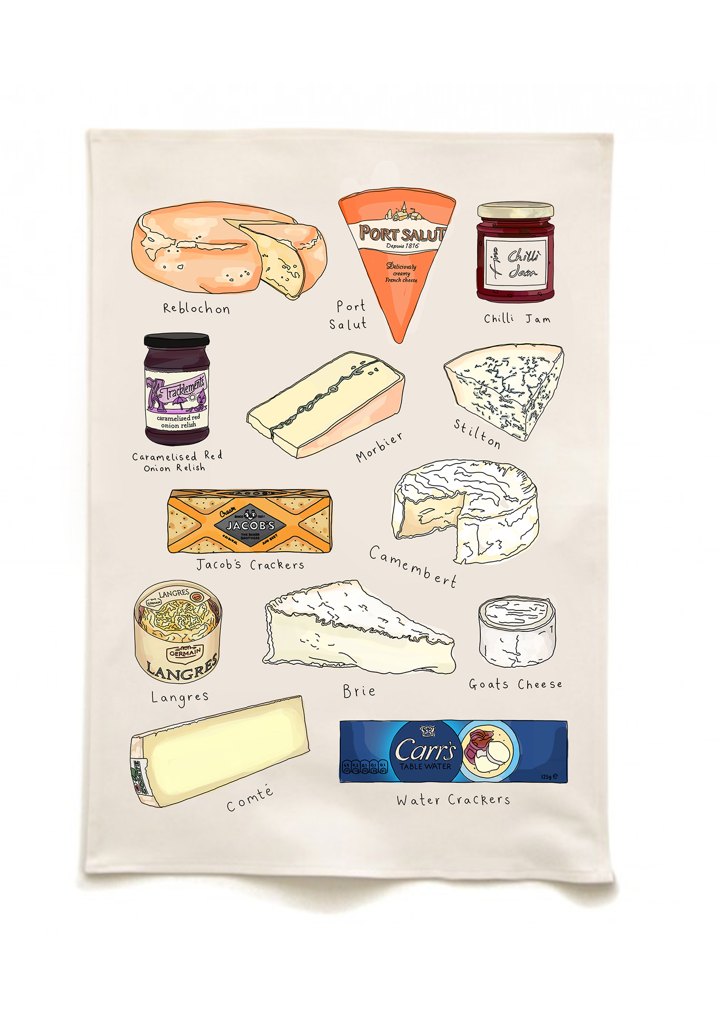 Cheese & Crackers tea towels