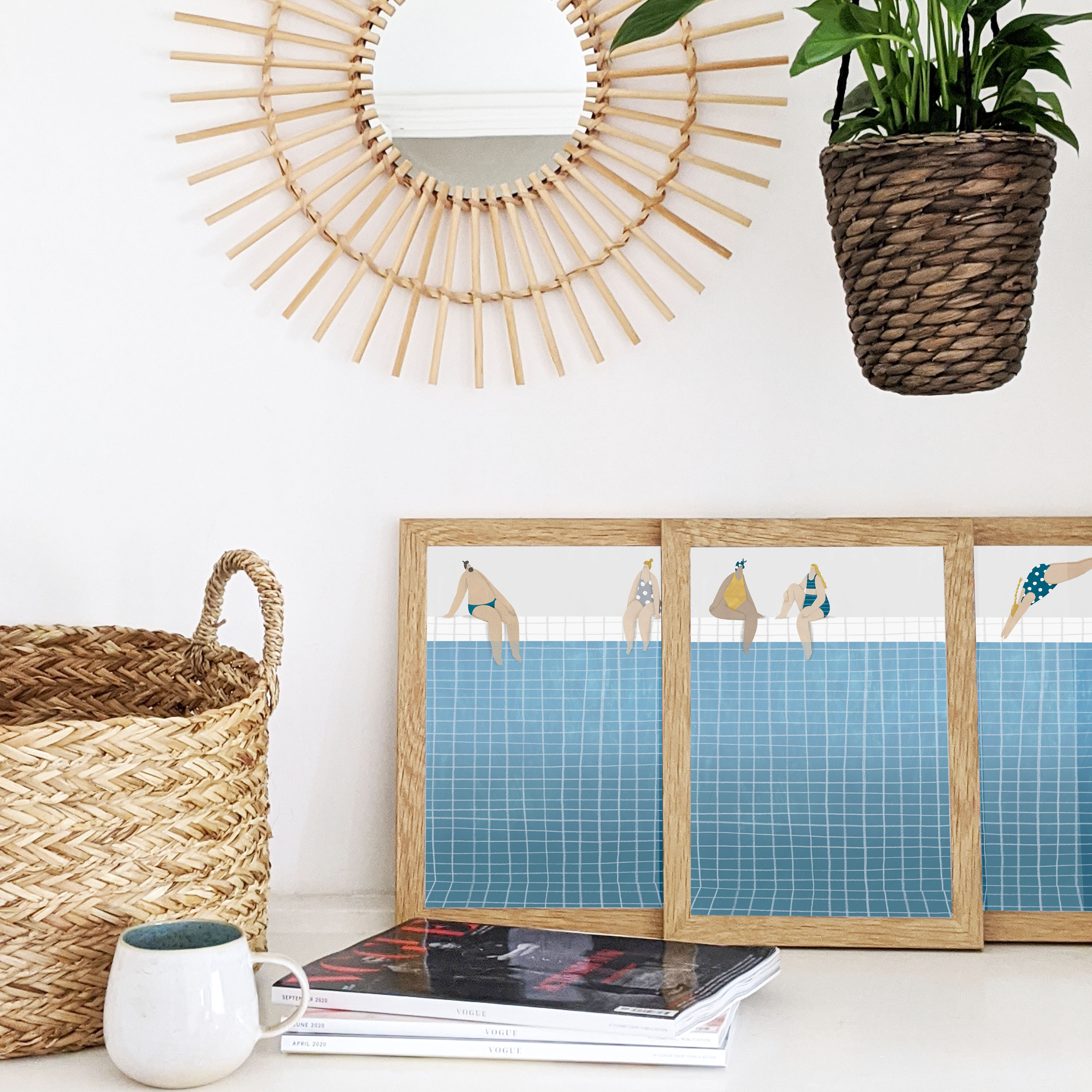 Swimming pool themed art prints lifestyle interiors