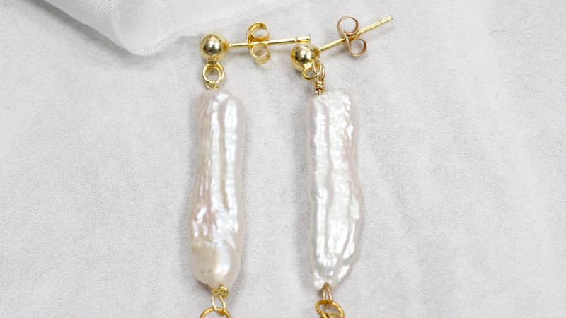 Keshi Pearl Spike Earrings