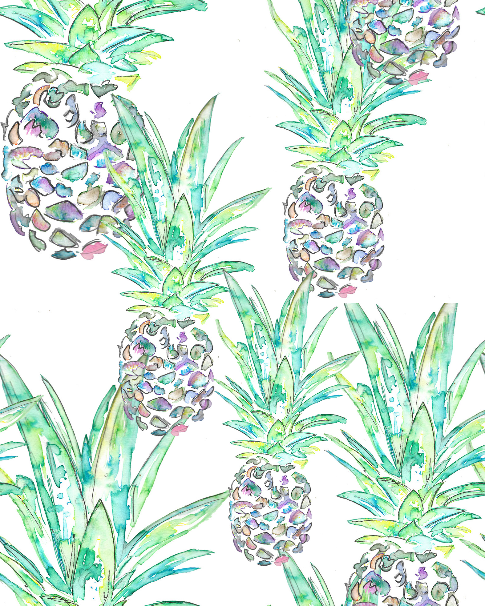 Pineapple print baby girls set