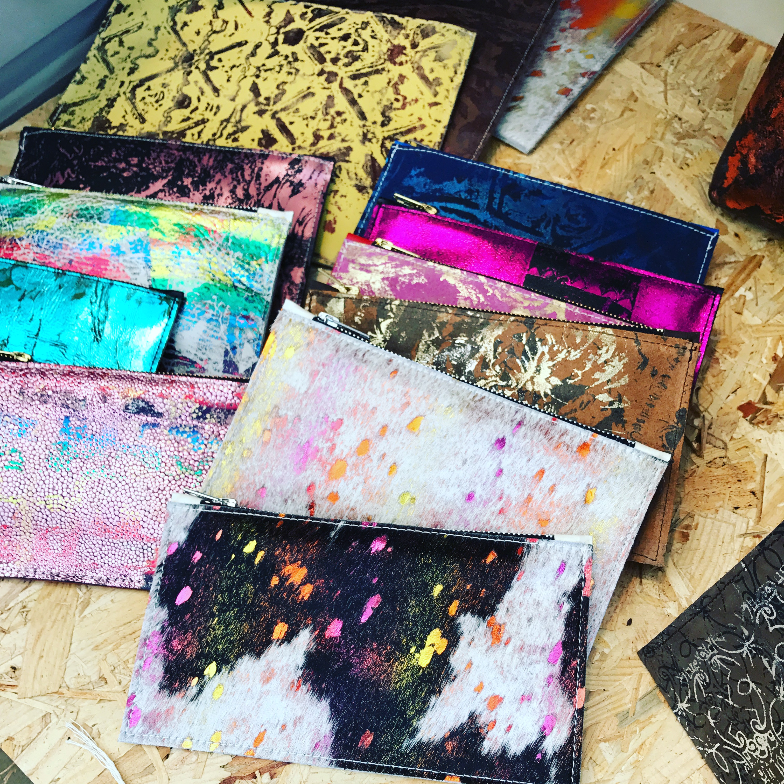 Leather clutch bag made in Oxfordshire