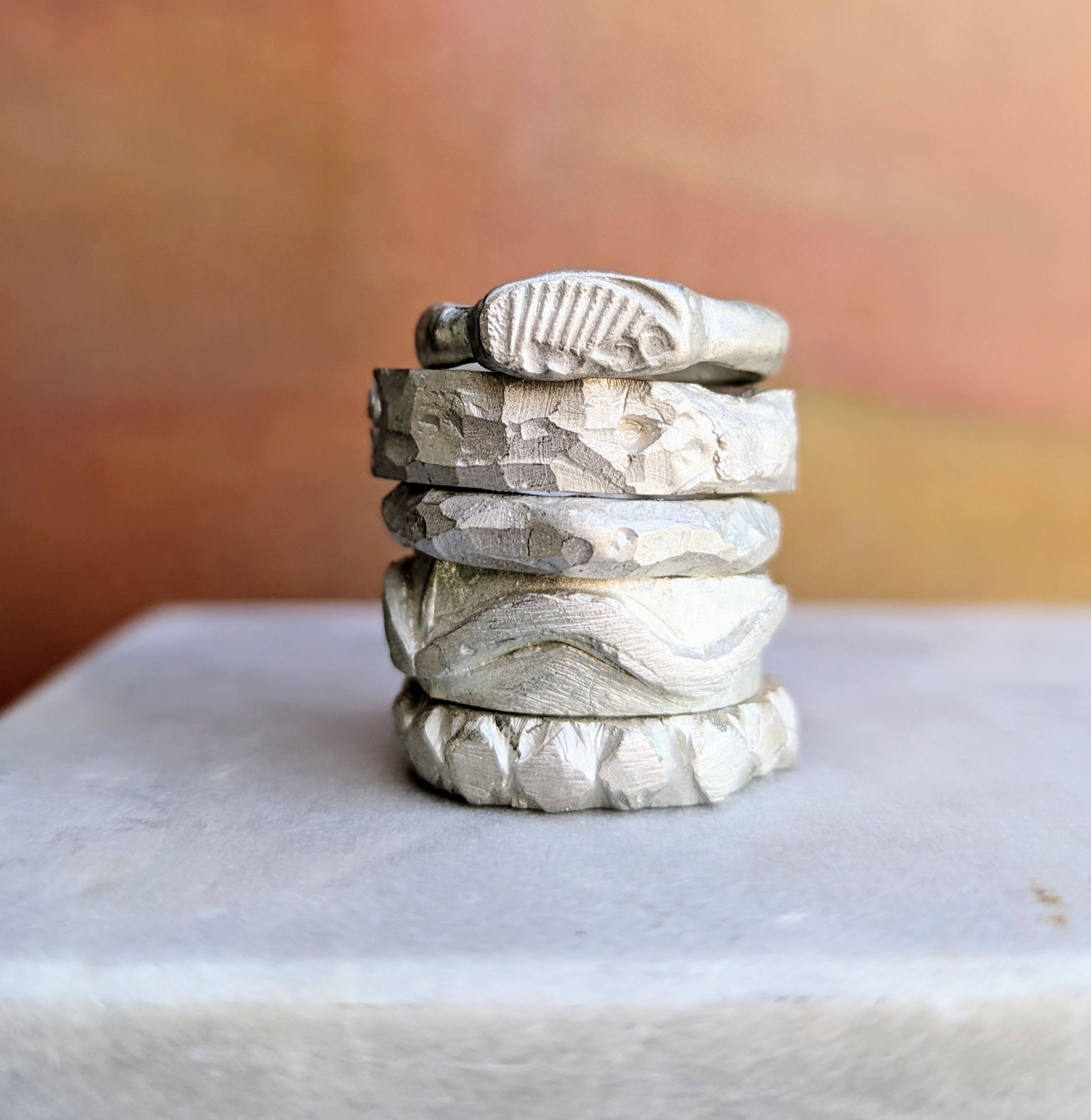 Silver Rings Before Polishing