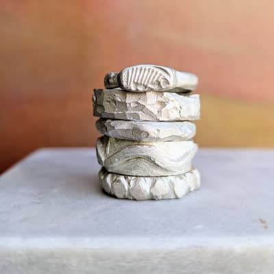 Silver Rings Before Polishing