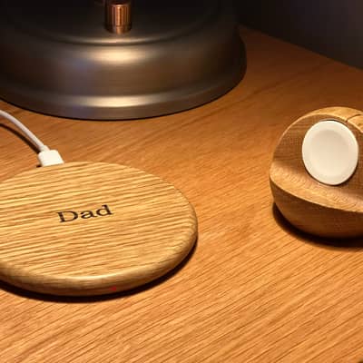 Premium hardwood wireless chargers and watch chargers