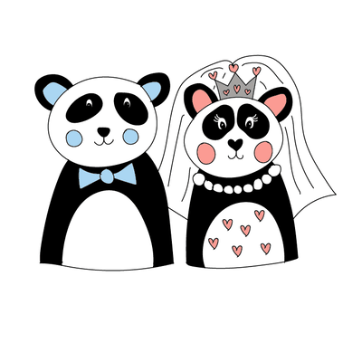 digitally drawn panda design
