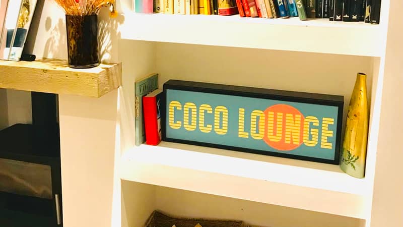 Coco Lounge light box in the home
