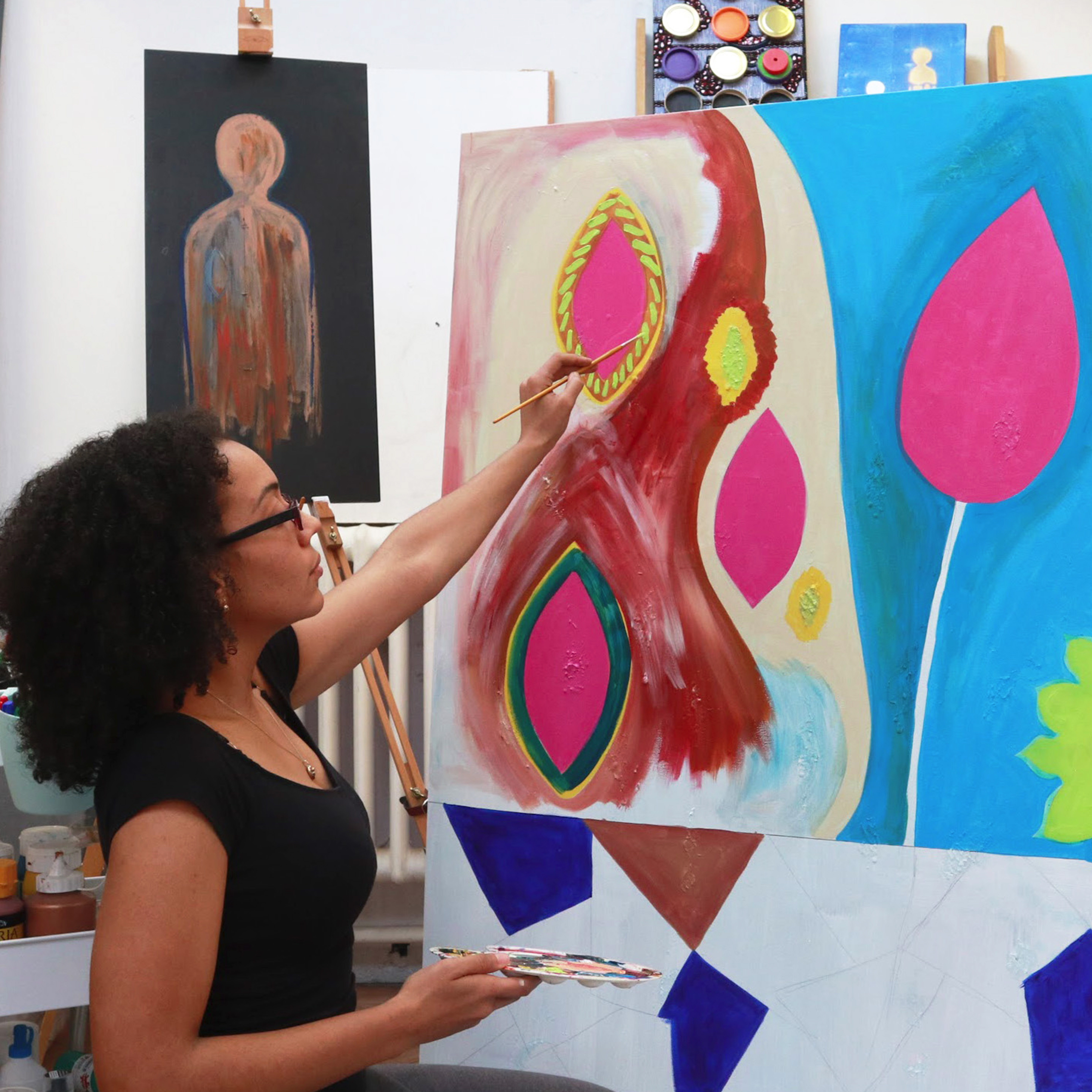 Painting in my studio