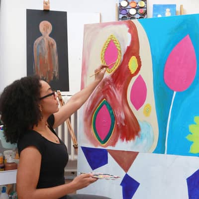 Painting in my studio