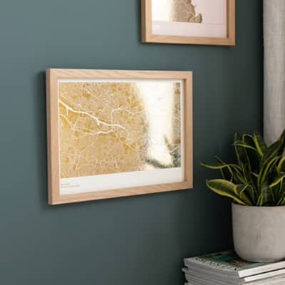 Yve Print Co. gold foil map print