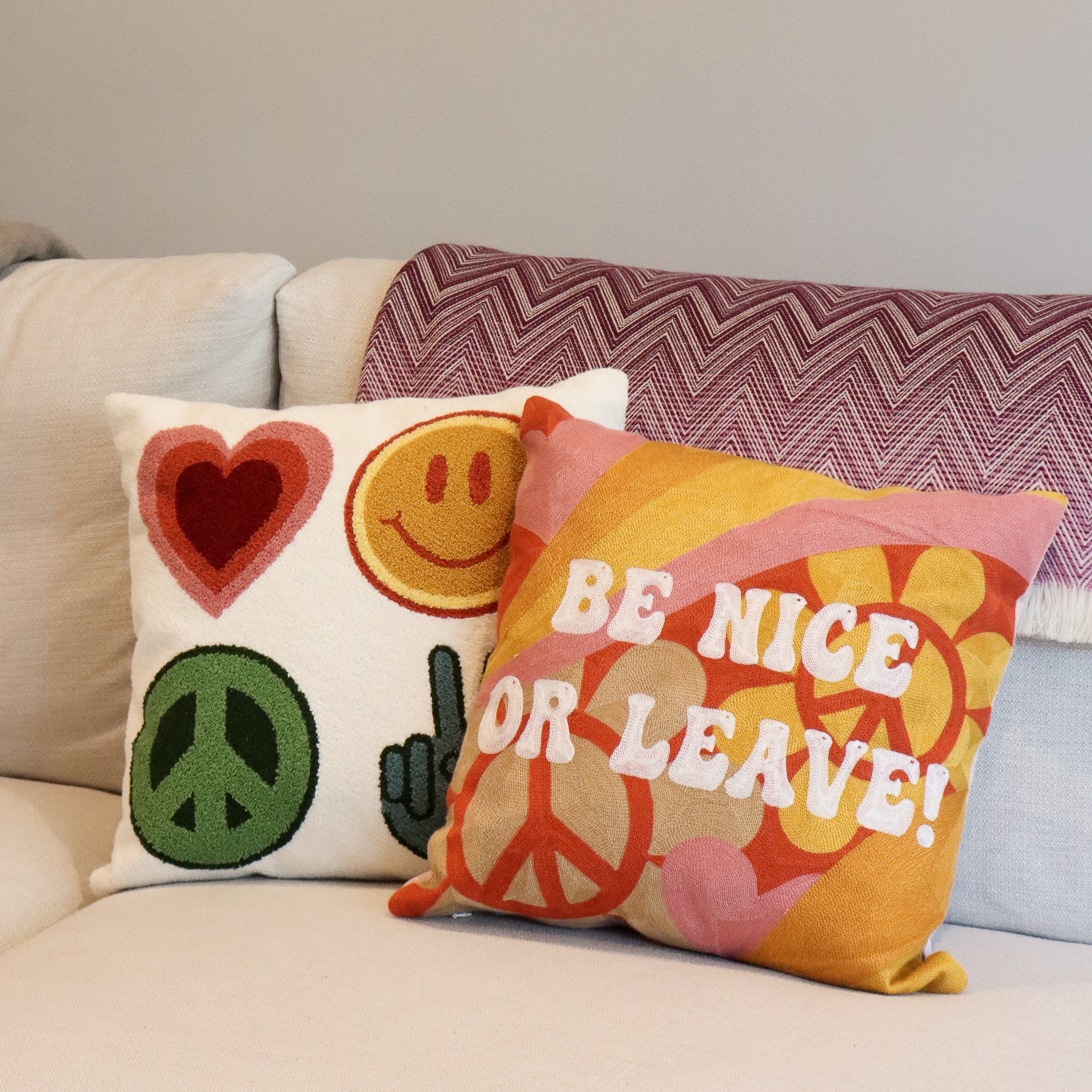 Needlepoint pillow collection. Decorative cushions.