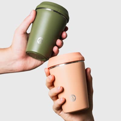 TOPL SpillSafe reusable cups come in 5 different colours and 2 sizes