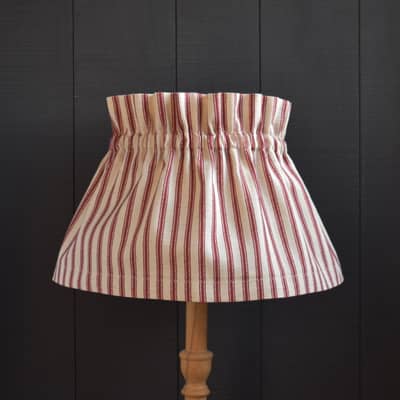 Dolly Red Ticking Stripe Scrunchie Lampshade