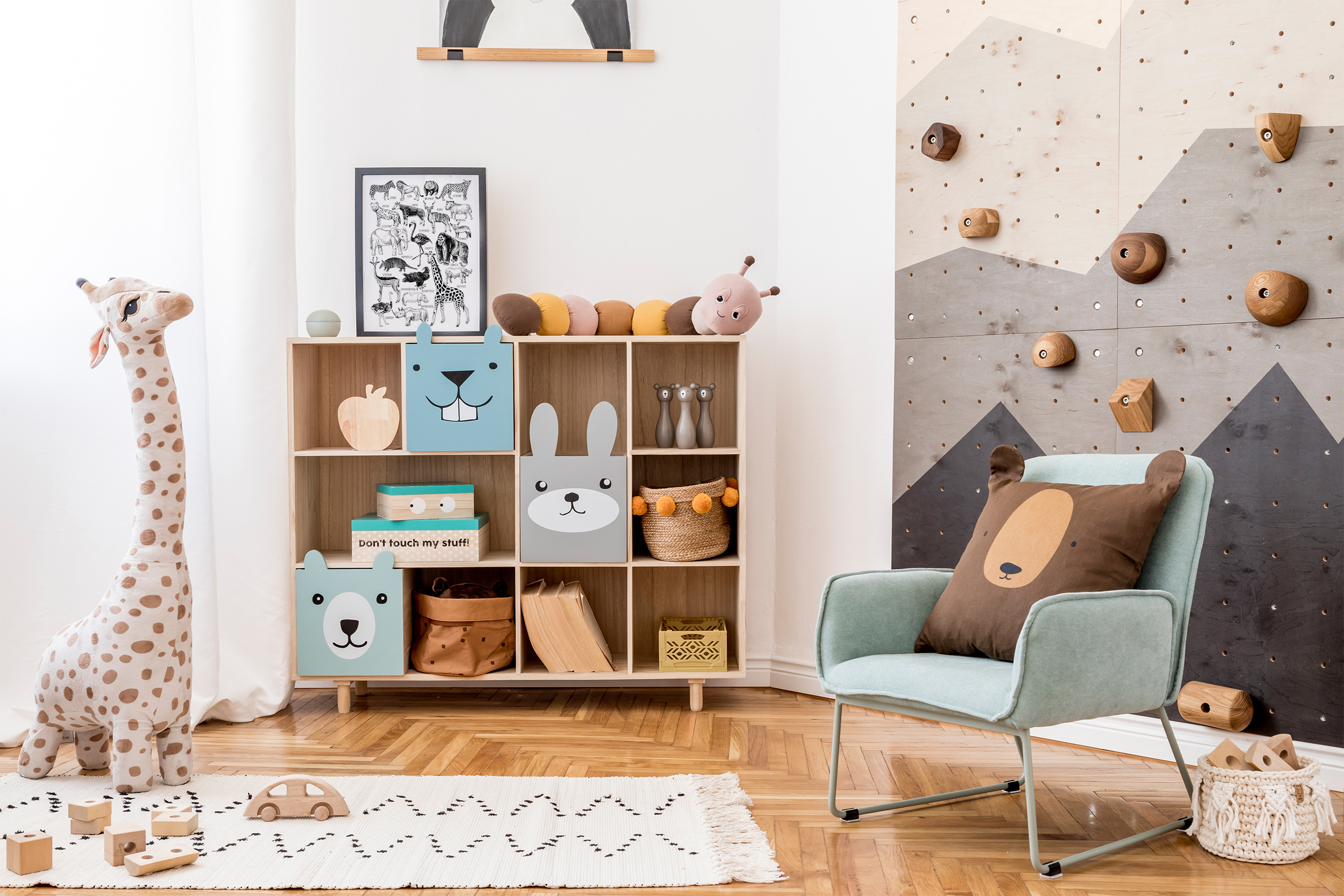 wall art in playroom.