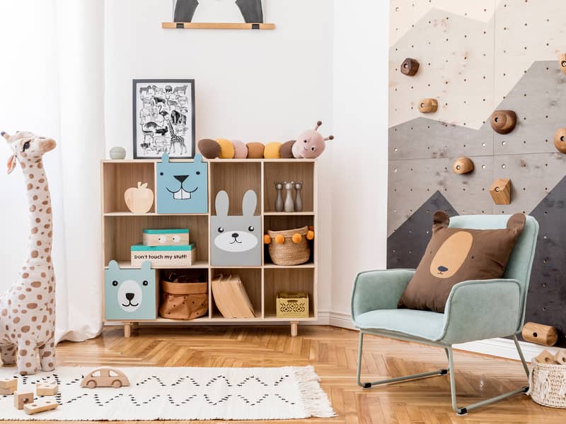 wall art in playroom.