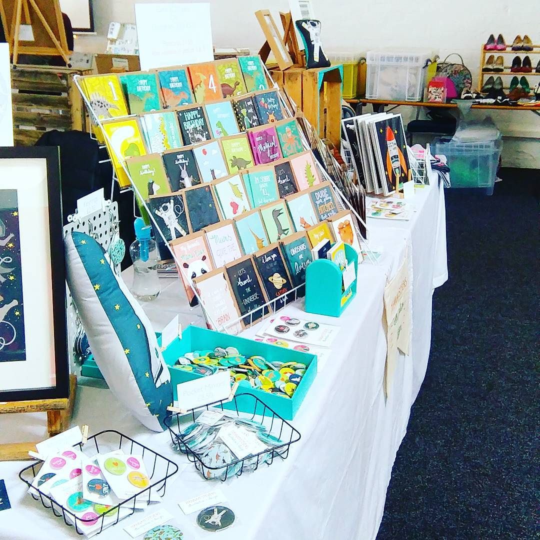 Hannah Stevens Illustration craft market stall