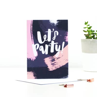 Sadler Jones Let's Party Paint Splashes Card