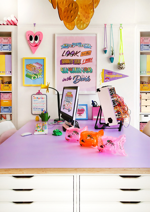 I work from home in my rainbow office