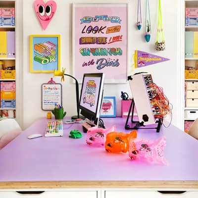 I work from home in my rainbow office