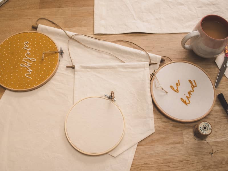 Handmade fabric embroideries