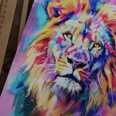 Lion pop art print