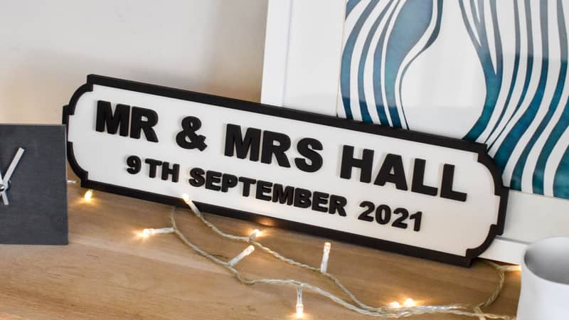 Personalised Wedding Wooden Roadsign