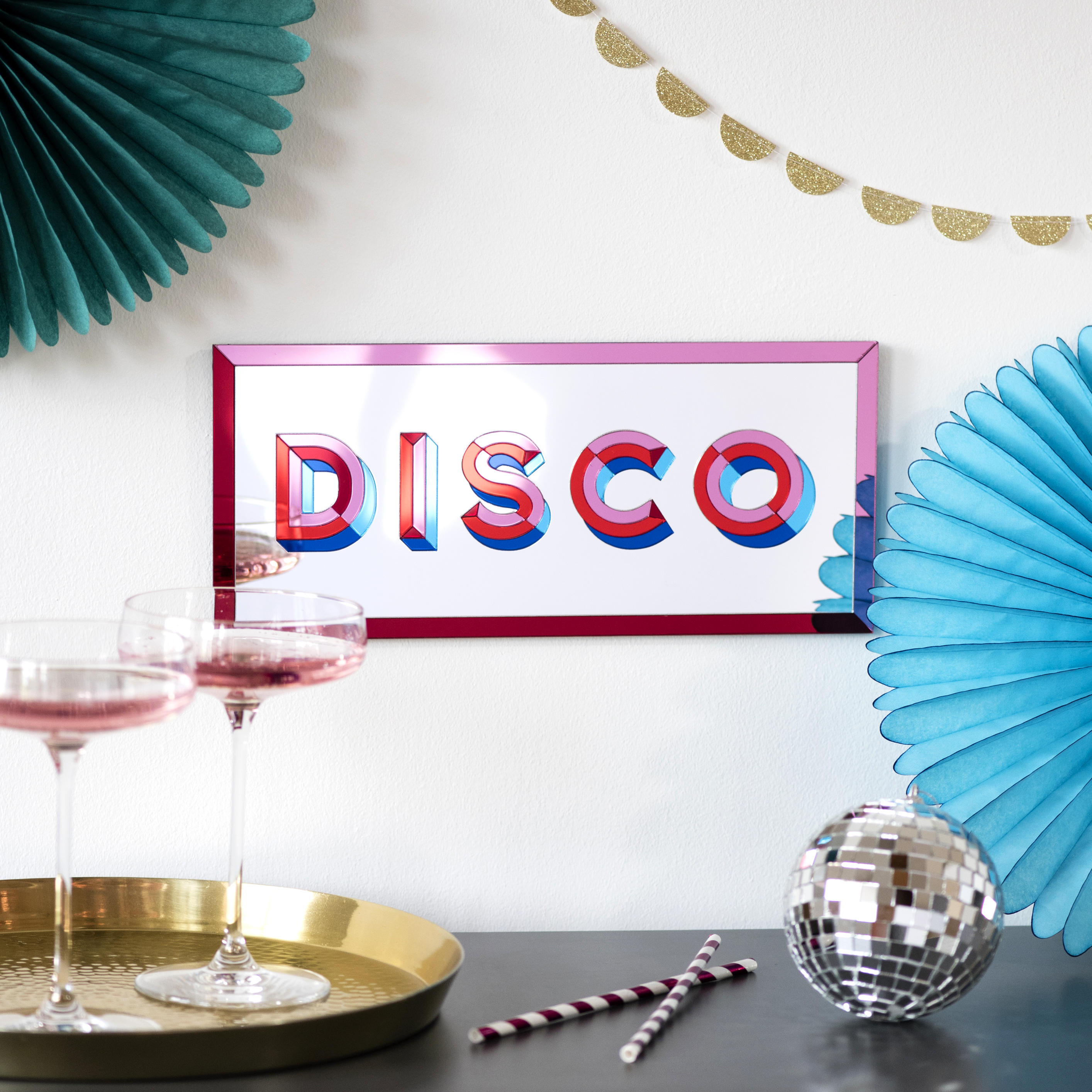 Disco Mirror Wall Sign
