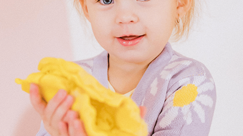 Little hand stamping natural play dough
