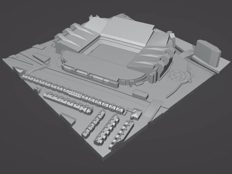 3d digital artwork ready for printing. Old Trafford 3D Miniature Model Frame by Stadiframes