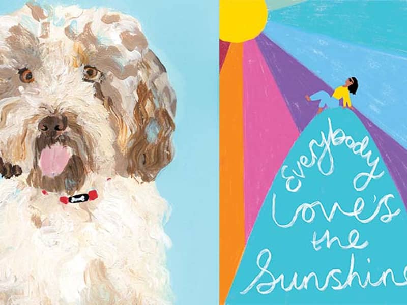 Dog illustration and Graphic Poster Print