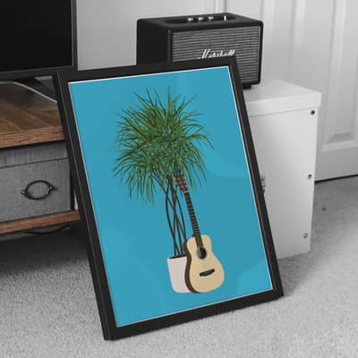 Acoustic guitar print.